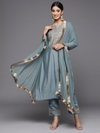 Amrita Grey Size Set Viscose Chanderi Designer Kurti With Bottom Dupatta Wholesale Shop In Surat
